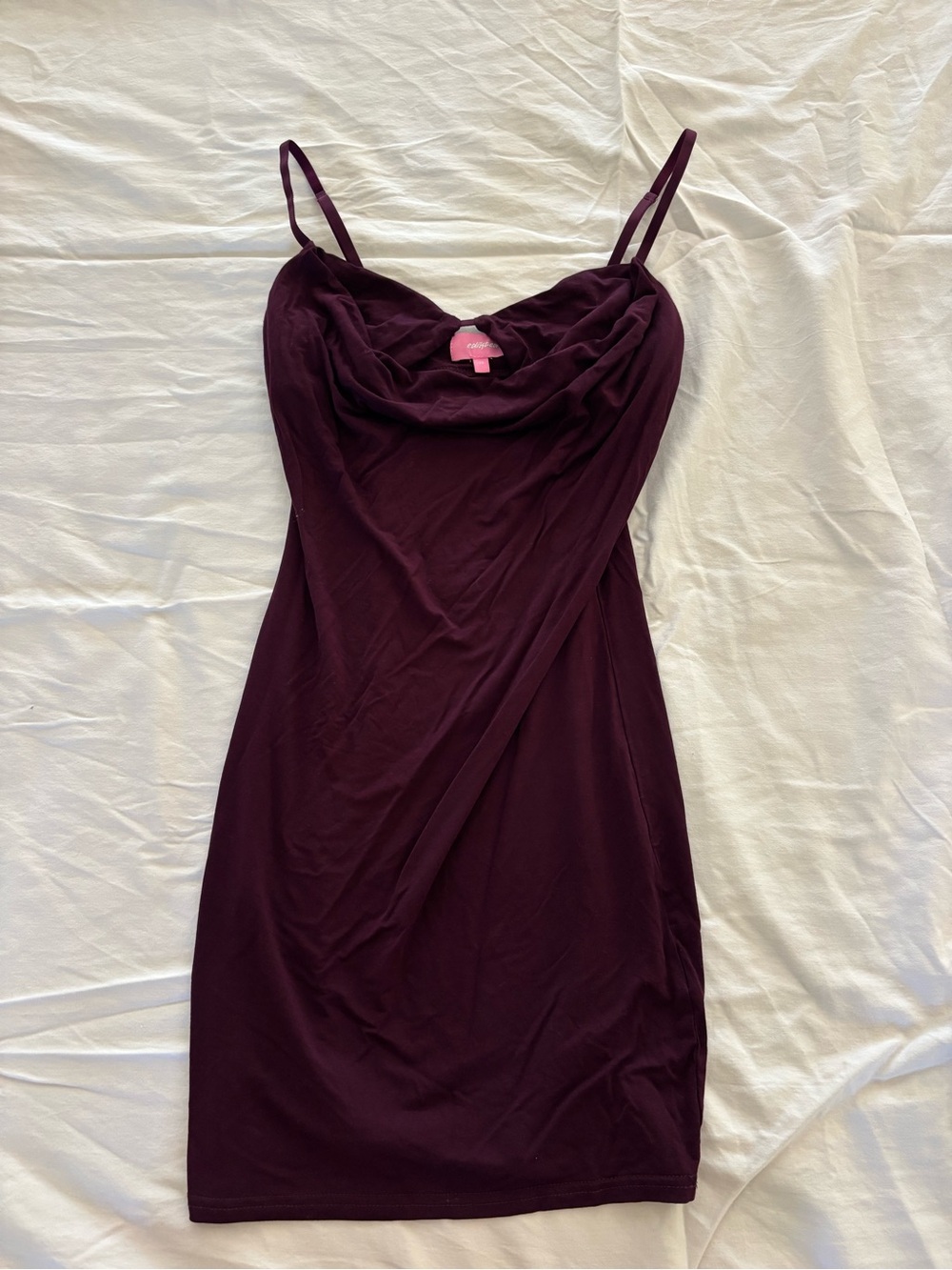Edikted Women's Cowl Neck Slip Dress Maroon